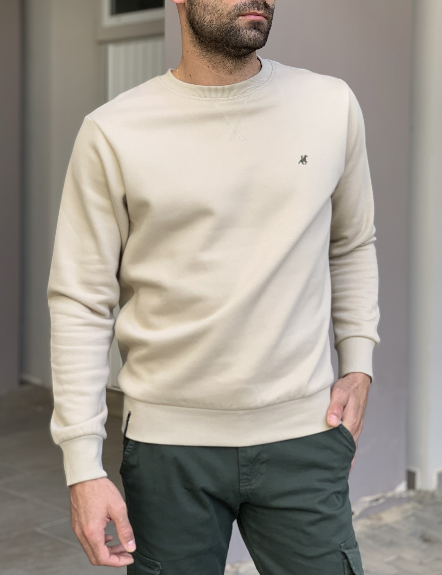 Us Grand Polo ανδρικό μπεζ φούτερ USF175S φωτογραφία